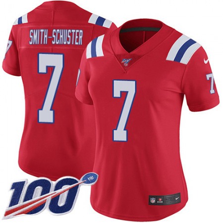 Nike Patriots #7 JuJu Smith-Schuster Red Alternate Women's Stitched NFL 100th Season Vapor Limited Jersey