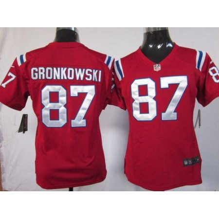 Nike Patriots #87 Rob Gronkowski Red Alternate Women's Stitched NFL Elite Jersey