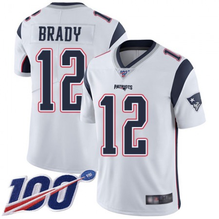 Nike Patriots #12 Tom Brady White Youth Stitched NFL 100th Season Vapor Limited Jersey