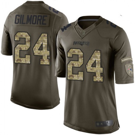 Nike Patriots #24 Stephon Gilmore Green Youth Stitched NFL Limited 2015 Salute to Service Jersey