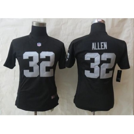 Nike Raiders #32 Marcus Allen Black Team Color Women's Stitched NFL Elite Jersey