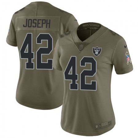 Nike Raiders #42 Karl Joseph Olive Women's Stitched NFL Limited 2017 Salute to Service Jersey