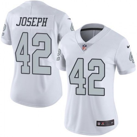 Nike Raiders #42 Karl Joseph White Women's Stitched NFL Limited Rush Jersey