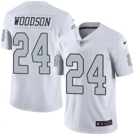 Nike Raiders #24 Charles Woodson White Youth Stitched NFL Limited Rush Jersey