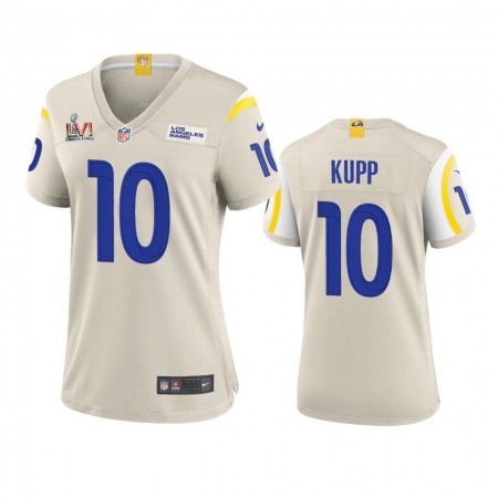 Los Angeles Rams #10 Cooper Kupp Women's Super Bowl LVI Patch Nike Game NFL Jersey - Bone