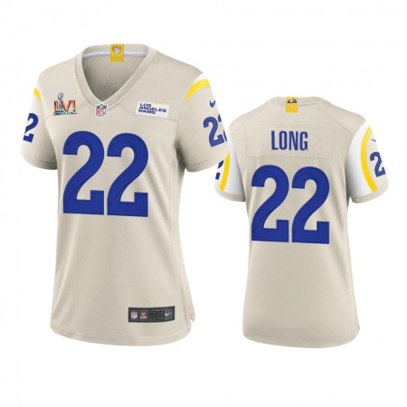 Los Angeles Rams #22 David Long Women's Super Bowl LVI Patch Nike Game NFL Jersey - Bone