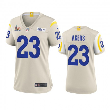 Los Angeles Rams #23 Cam Akers Women's Super Bowl LVI Patch Nike Game NFL Jersey - Bone