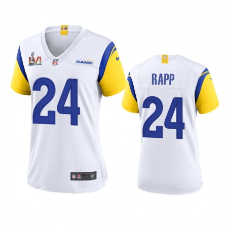 Los Angeles Rams #24 Taylor Rapp Women's Super Bowl LVI Patch Nike Alternate Game NFL Jersey - White