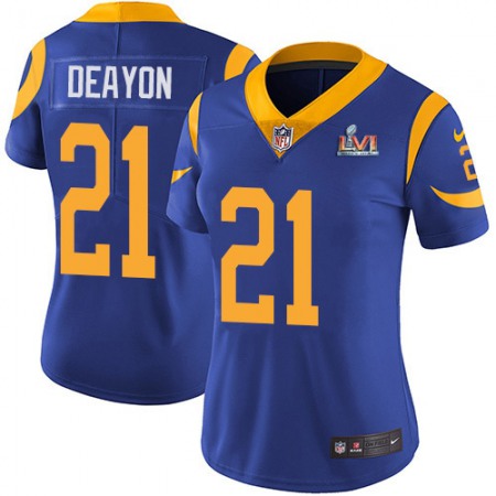 Nike Rams #21 Donte Deayon Royal Blue Alternate Super Bowl LVI Patch Women's Stitched NFL Vapor Untouchable Limited Jersey