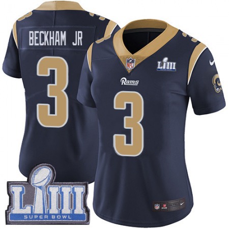 Nike Rams #3 Odell Beckham Jr. Navy Blue Team Color Super Bowl LIII Bound Women's Stitched NFL Vapor Untouchable Limited Jersey