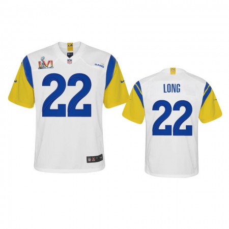 Los Angeles Rams #22 David Long Youth Super Bowl LVI Patch Nike Alternate Game NFL Jersey - White