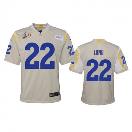 Los Angeles Rams #22 David Long Youth Super Bowl LVI Patch Nike Game NFL Jersey - Bone