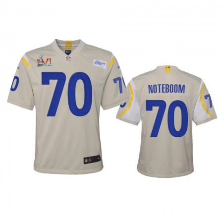 Los Angeles Rams #70 Joseph Noteboom Youth Super Bowl LVI Patch Nike Game NFL Jersey - Bone