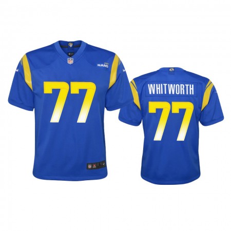 Los Angeles Rams #77 Andrew Whitworth Youth Nike Game NFL Jersey - Royal