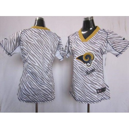 Nike Rams Blank Zebra Women's Stitched NFL Elite Jersey