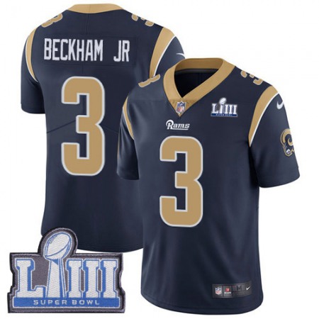 Nike Rams #3 Odell Beckham Jr. Navy Blue Team Color Super Bowl LIII Bound Youth Stitched NFL Vapor Untouchable Limited Jersey