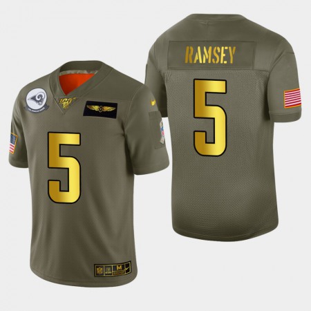 Nike Rams #5 Jalen Ramsey Youth Gold 2019 Salute to Service NFL 100 Limited Jersey