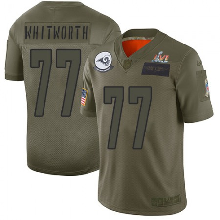 Nike Rams #77 Andrew Whitworth Camo Super Bowl LVI Patch Youth Stitched NFL Limited 2019 Salute To Service Jersey