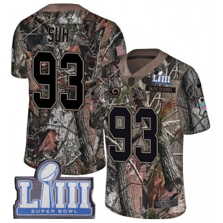 Nike Rams #93 Ndamukong Suh Camo Super Bowl LIII Bound Youth Stitched NFL Limited Rush Realtree Jersey