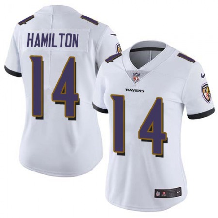 Nike Ravens #14 Kyle Hamilton White Women's Stitched NFL Vapor Untouchable Limited Jersey