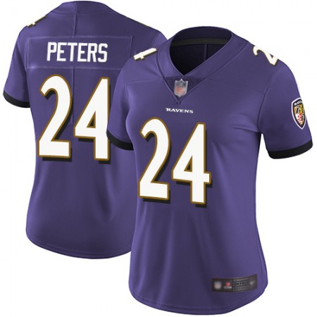 Nike Ravens #24 Marcus Peters Purple Team Color Women's Stitched NFL Vapor Untouchable Limited Jersey