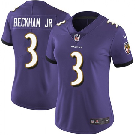 Nike Ravens #3 Odell Beckham Jr. Purple Team Color Women's Stitched NFL Vapor Untouchable Limited Jersey