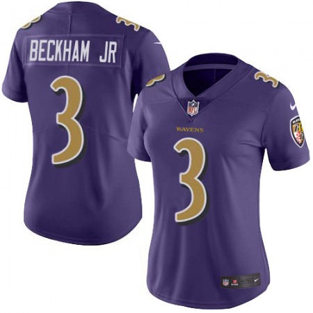 Nike Ravens #3 Odell Beckham Jr. Purple Women's Stitched NFL Limited Rush Jersey