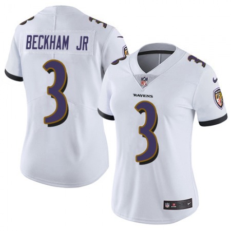 Nike Ravens #3 Odell Beckham Jr. White Women's Stitched NFL Vapor Untouchable Limited Jersey