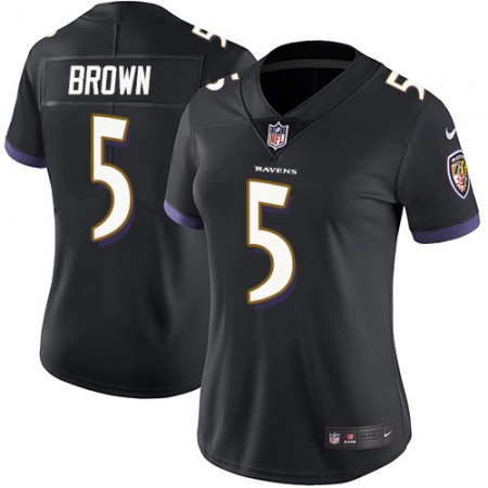 Nike Ravens #5 Marquise Brown Black Alternate Women's Stitched NFL Vapor Untouchable Limited Jersey