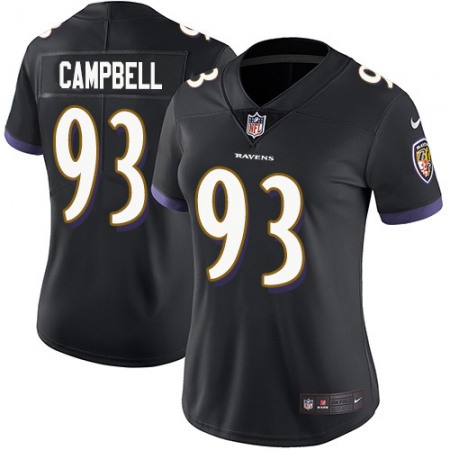 Nike Ravens #93 Calais Campbell Black Alternate Women's Stitched NFL Vapor Untouchable Limited Jersey