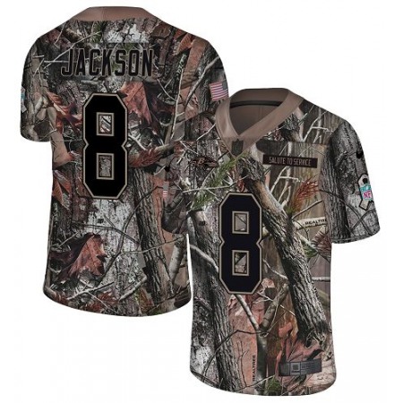 Nike Ravens #8 Lamar Jackson Camo Youth Stitched NFL Limited Rush Realtree Jersey