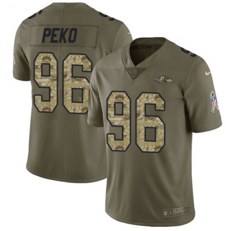 Nike Ravens #96 Domata Peko Sr Olive/Camo Youth Stitched NFL Limited 2017 Salute To Service Jersey