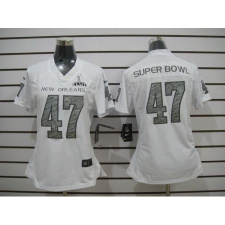 Nike New Orleans White Super Bowl XLVII Women's Elite Jersey