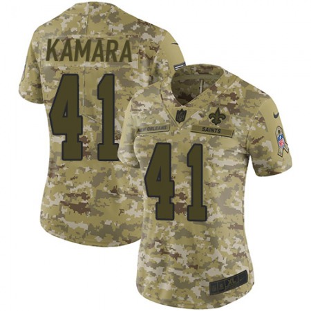 Nike Saints #41 Alvin Kamara Camo Women's Stitched NFL Limited 2018 Salute to Service Jersey