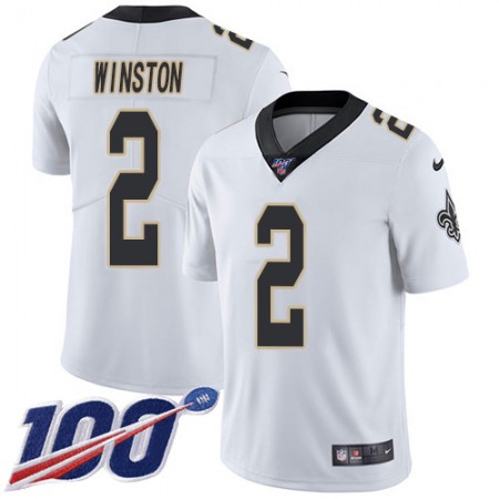 Nike Saints #2 Jameis Winston White Youth Stitched NFL 100th Season Vapor Untouchable Limited Jersey