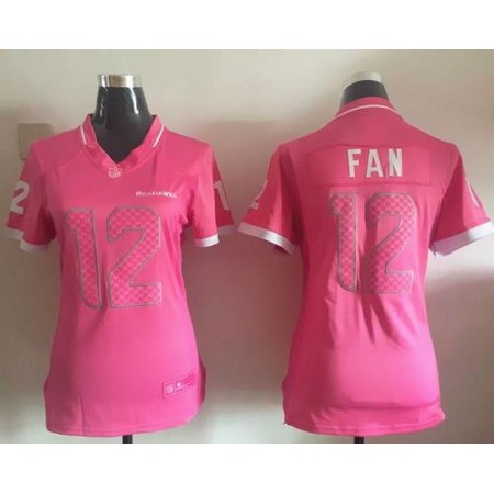 Nike Seahawks #12 Fan Pink Women's Stitched NFL Elite Bubble Gum Jersey