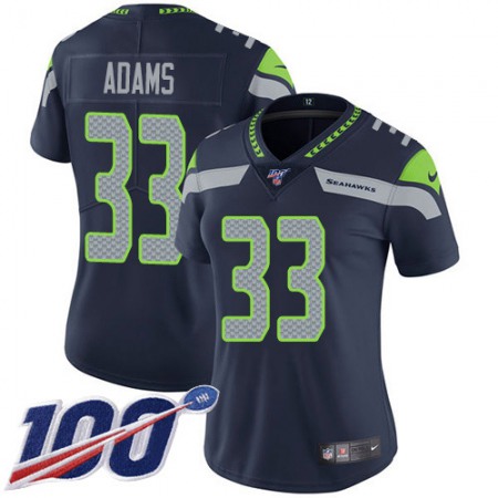 Nike Seahawks #33 Jamal Adams Steel Blue Team Color Women's Stitched NFL 100th Season Vapor Untouchable Limited Jersey