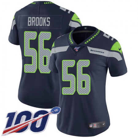 Nike Seahawks #56 Jordyn Brooks Steel Blue Team Color Women's Stitched NFL 100th Season Vapor Untouchable Limited Jersey