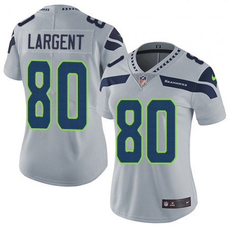 Nike Seahawks #80 Steve Largent Grey Alternate Women's Stitched NFL Vapor Untouchable Limited Jersey