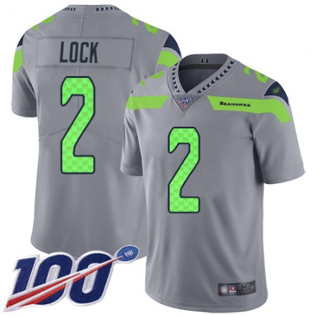 Nike Seahawks #2 Drew Lock Gray Youth Stitched NFL Limited Inverted Legend 100th Season Jersey