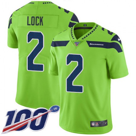 Nike Seahawks #2 Drew Lock Green Youth Stitched NFL Limited Rush 100th Season Jersey