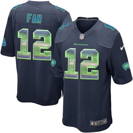 Nike Seahawks #12 Fan Steel Blue Team Color Men's Stitched NFL Limited Strobe Jersey