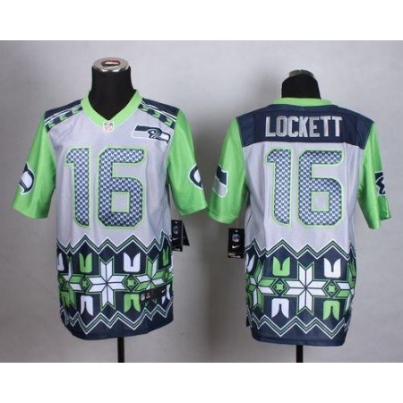 Nike Seahawks #16 Tyler Lockett Grey Men's Stitched NFL Elite Noble Fashion Jersey