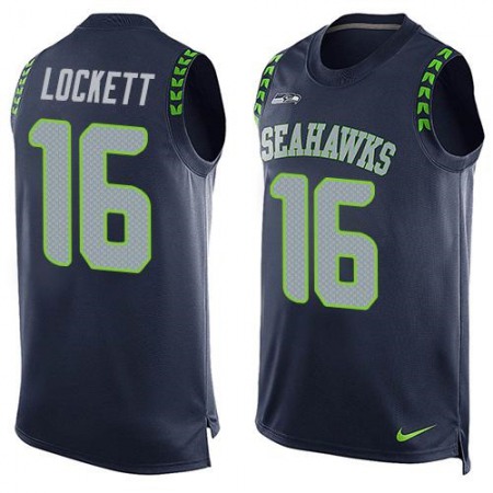 Nike Seahawks #16 Tyler Lockett Steel Blue Team Color Men's Stitched NFL Limited Tank Top Jersey