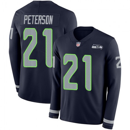 Nike Seahawks #21 Adrian Peterson Steel Blue Team Color Men's Stitched NFL Limited Therma Long Sleeve Jersey