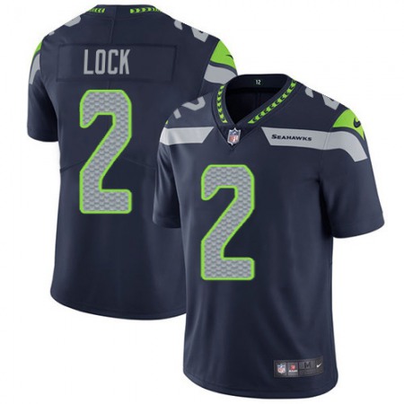 Nike Seahawks #2 Drew Lock Steel Blue Team Color Men's Stitched NFL Vapor Untouchable Limited Jersey