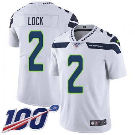 Nike Seahawks #2 Drew Lock White Men's Stitched NFL 100th Season Vapor Untouchable Limited Jersey