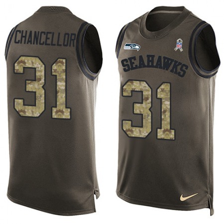 Nike Seahawks #31 Kam Chancellor Green Men's Stitched NFL Limited Salute To Service Tank Top Jersey