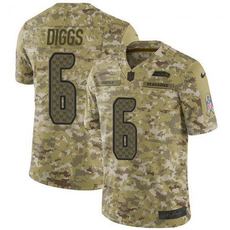 Nike Seahawks #6 Quandre Diggs Camo Men's Stitched NFL Limited 2018 Salute To Service Jersey