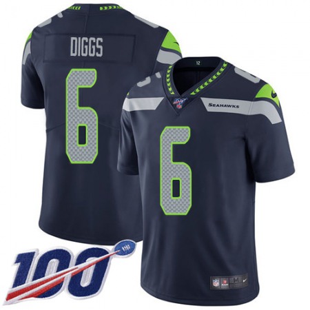 Nike Seahawks #6 Quandre Diggs Steel Blue Team Color Men's Stitched NFL 100th Season Vapor Untouchable Limited Jersey